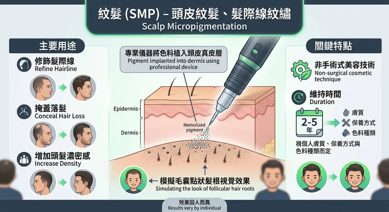 紋髮(頭皮紋髮/髮際線紋繡)完整指南:原理、流程與常見問題解答